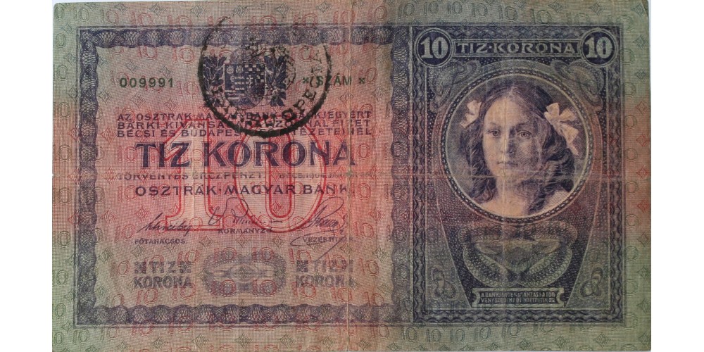 10 korona 1904 román felülbélyegzéssel R!